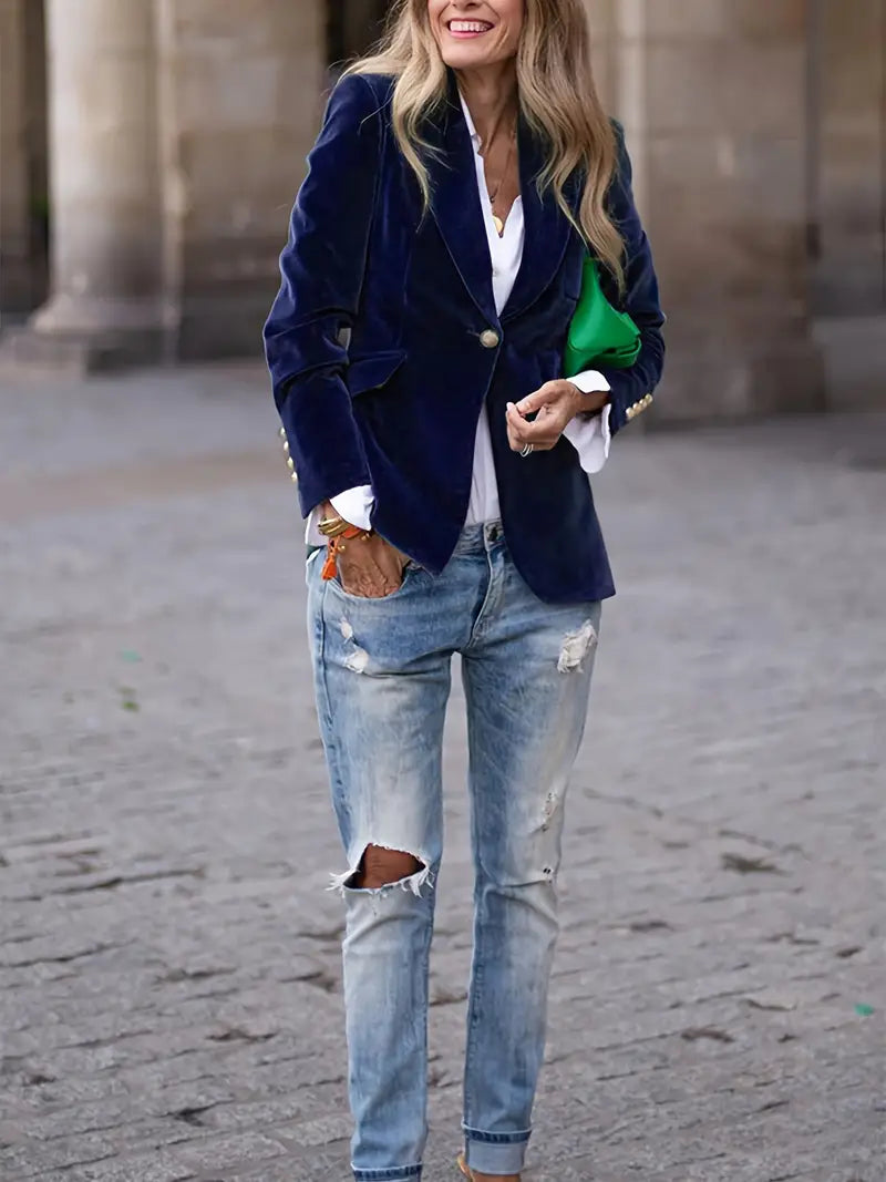 Savannah – Elegante Fluwelen Blazer