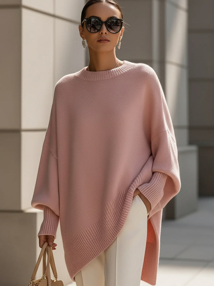 Dames Oversized Gebreide Poncho Trui