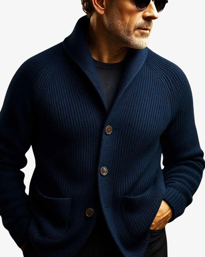 Elliot | Op maat gemaakte Knopen-Front Brei Cardigan