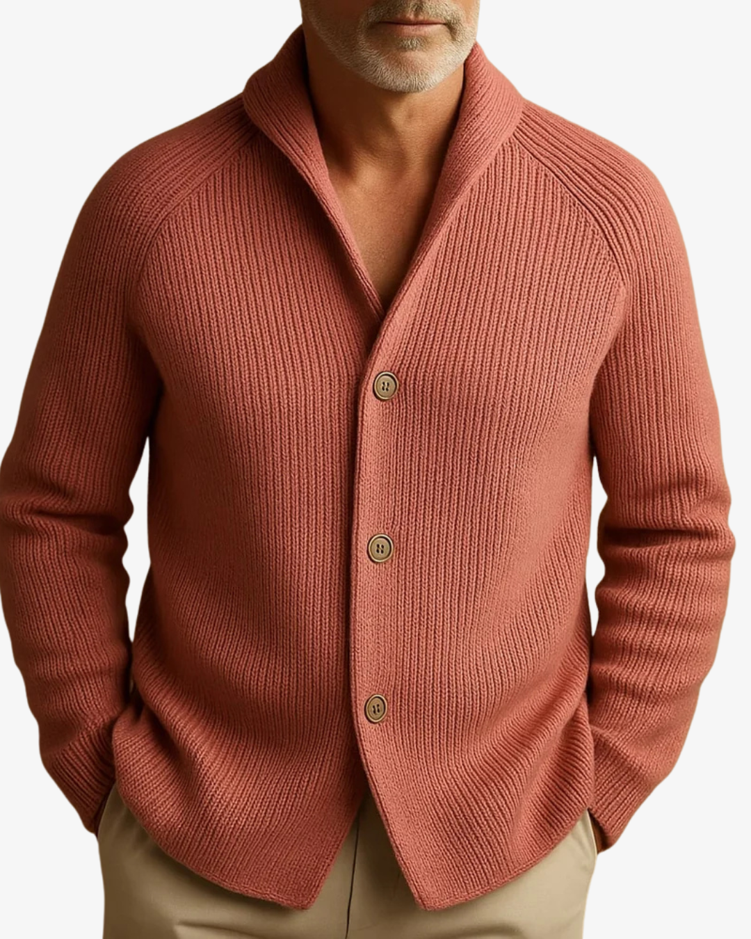 Elliot | Op maat gemaakte Knopen-Front Brei Cardigan