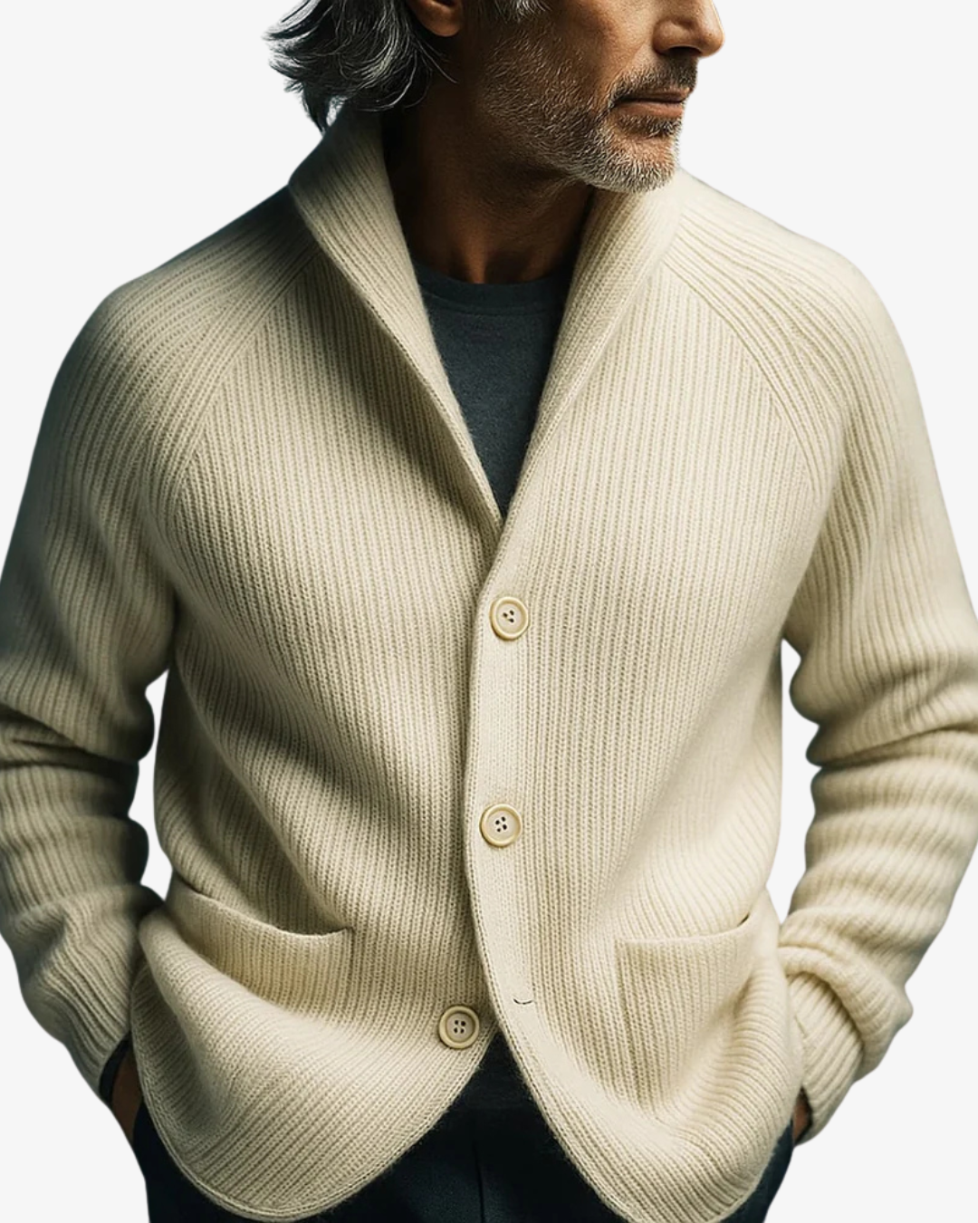 Elliot | Op maat gemaakte Knopen-Front Brei Cardigan