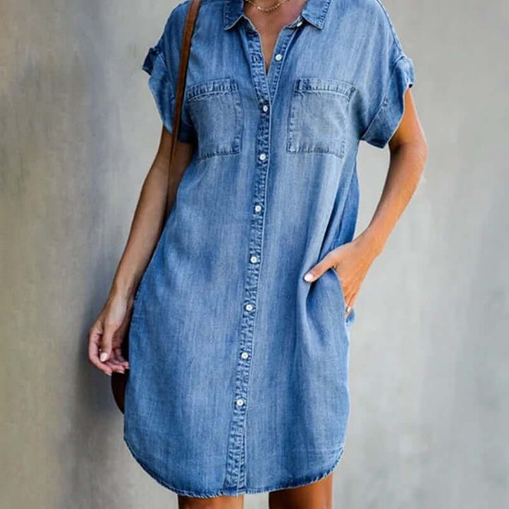 Denim Jurk Voor Dames Met Comfortabele Pasvorm En Tijdloos Design