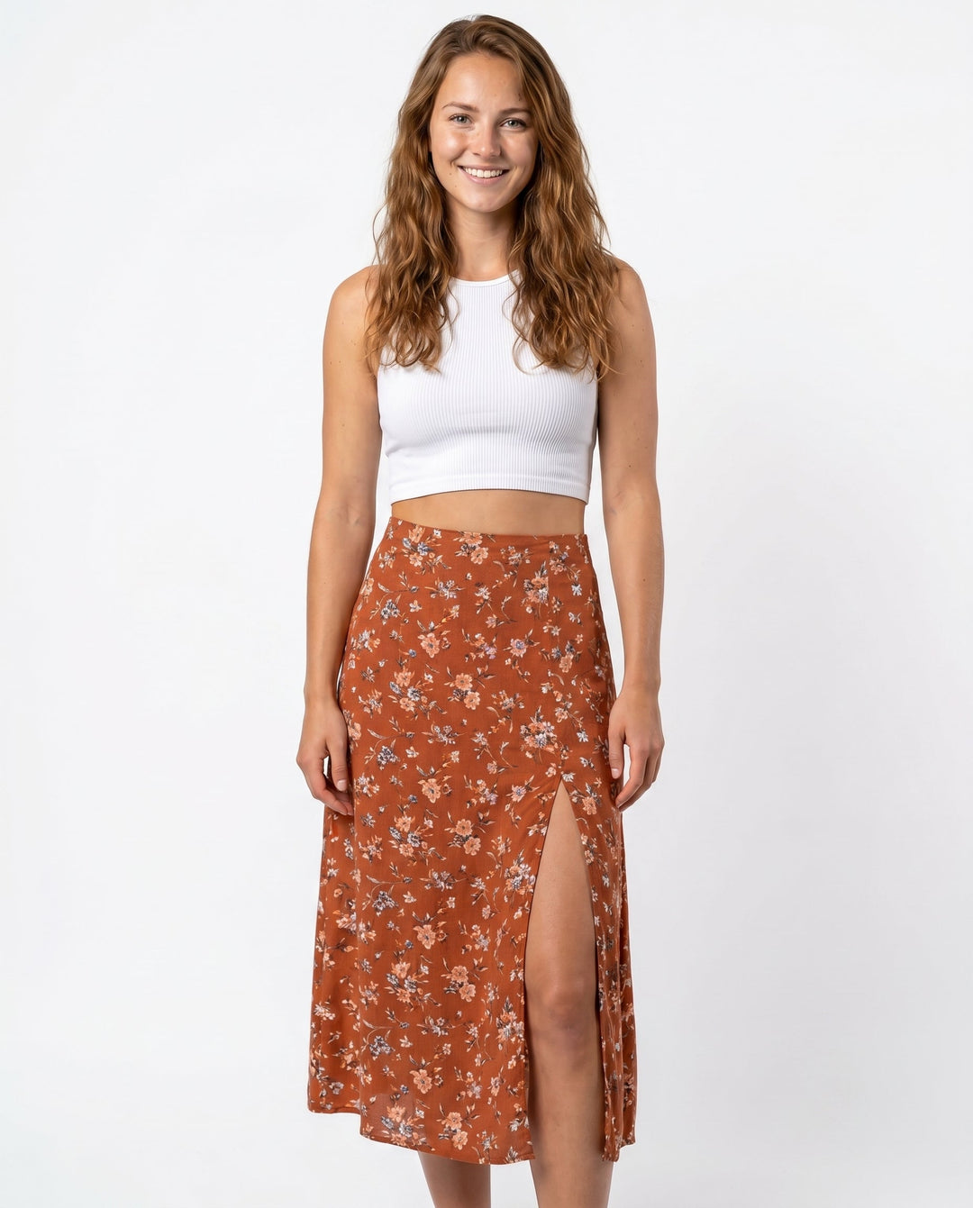 Dames Rok met Midi Lengte en Elegante Snit