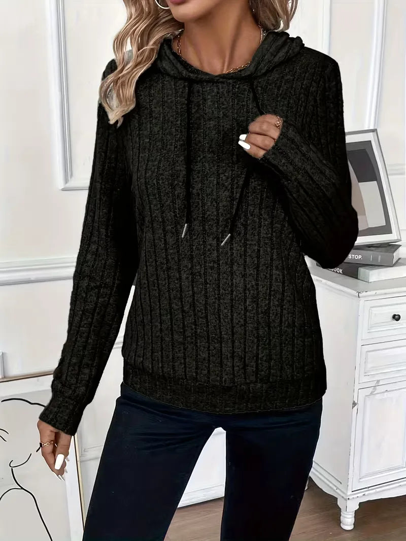 Hoodie met ribbelstructuur