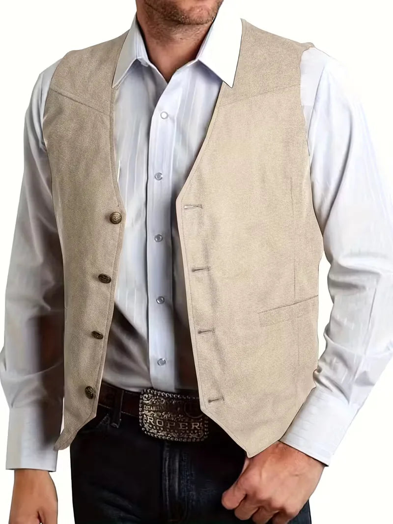 Gilet met V-hals en knopen