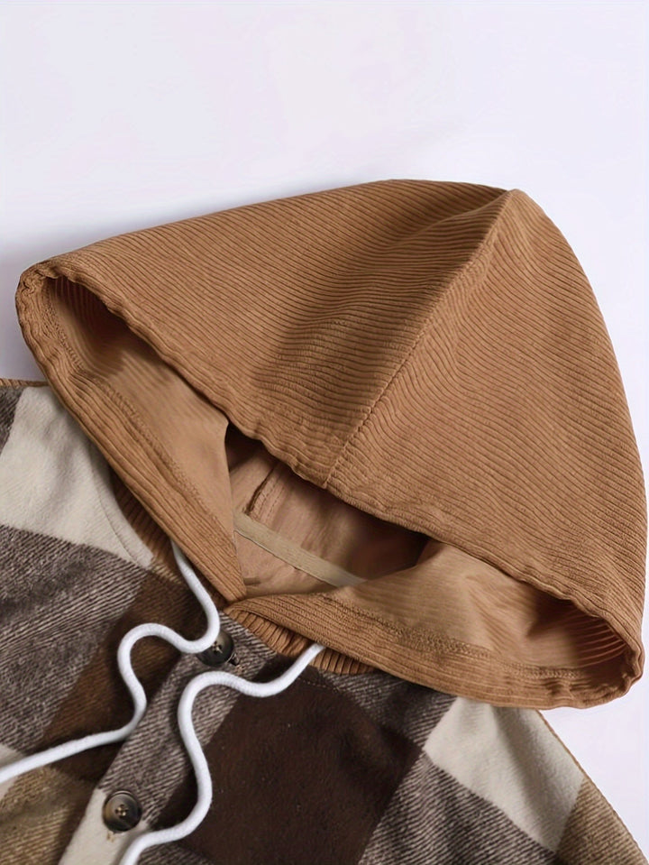 Barnaby | Geruite Hooded Overshirt Jas