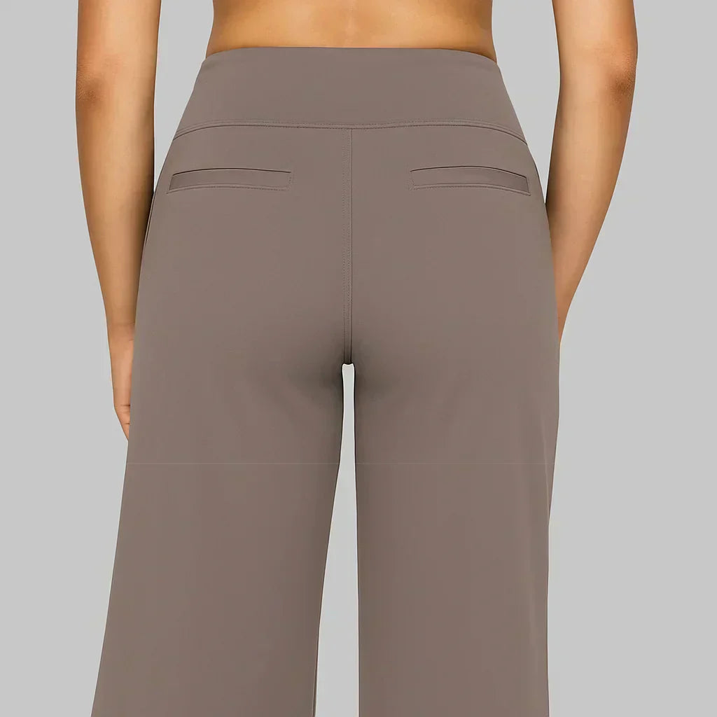 Hoge Taille Dames Broek Met Rechte Pijpen En Zakken