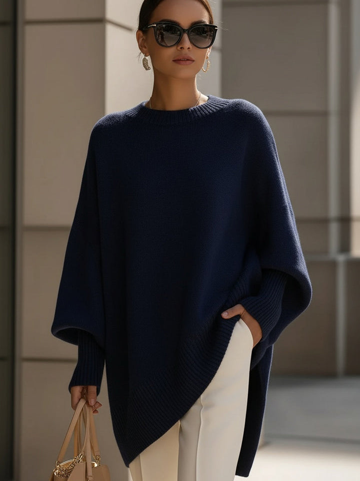 Dames Oversized Gebreide Poncho Trui