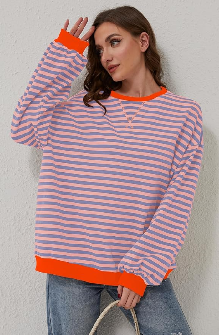 LINDA - OVERSIZED GESTREEPTE TRUI