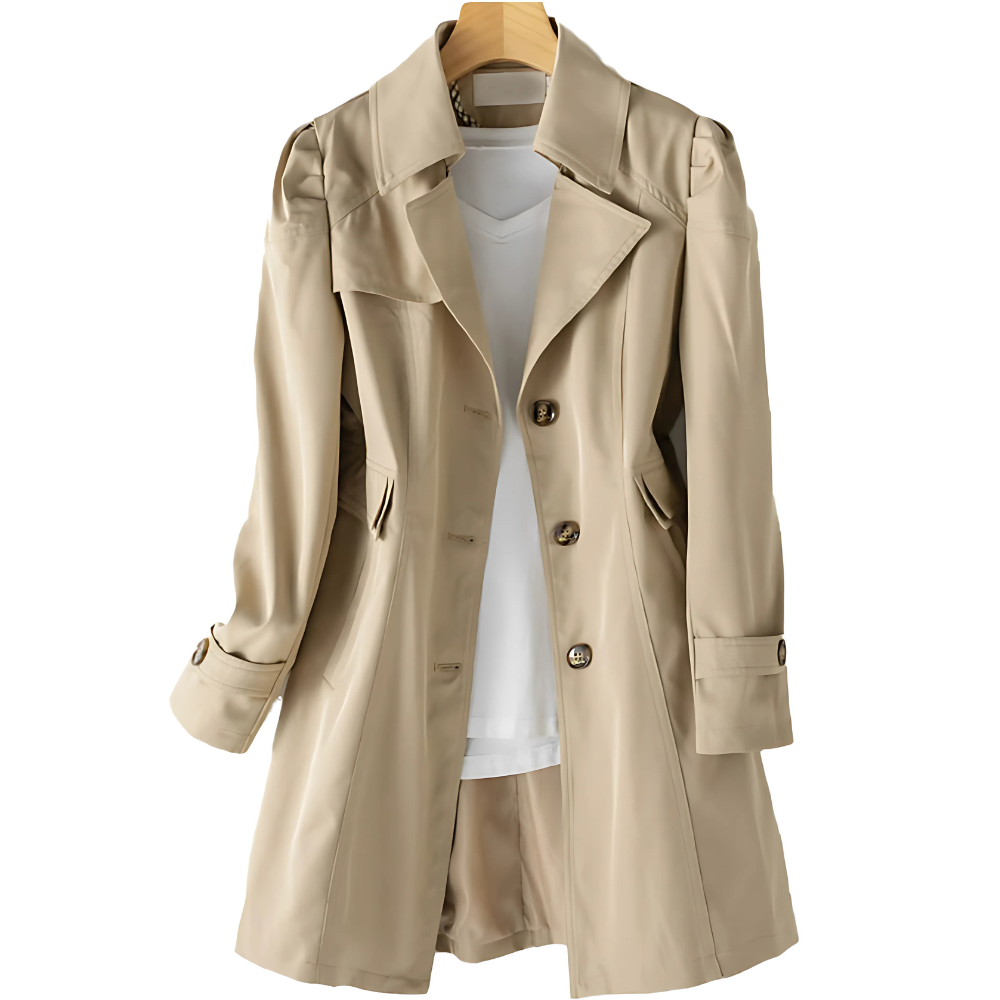 Getailleerde Dames Trenchcoat Met Knopen En Klassieke Kraag