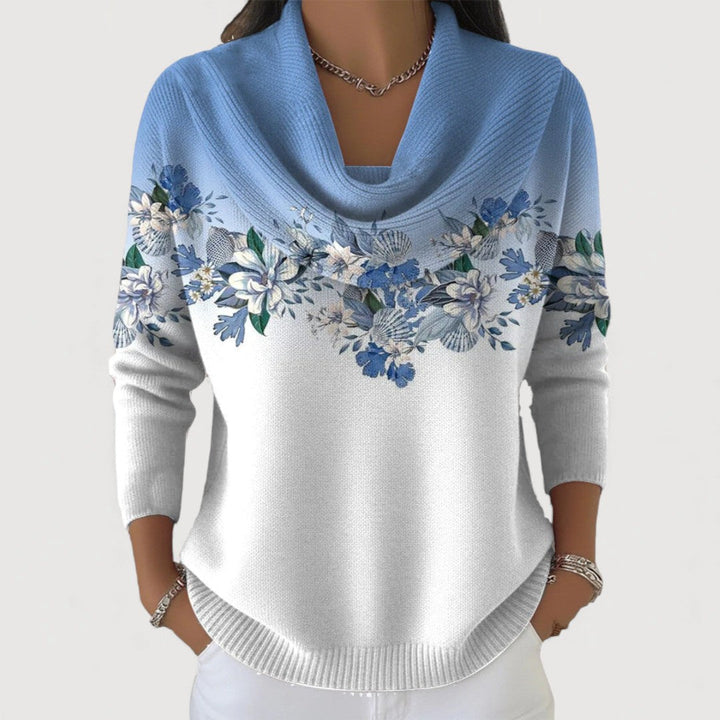 ALORA – Trui met bloemmotief en col