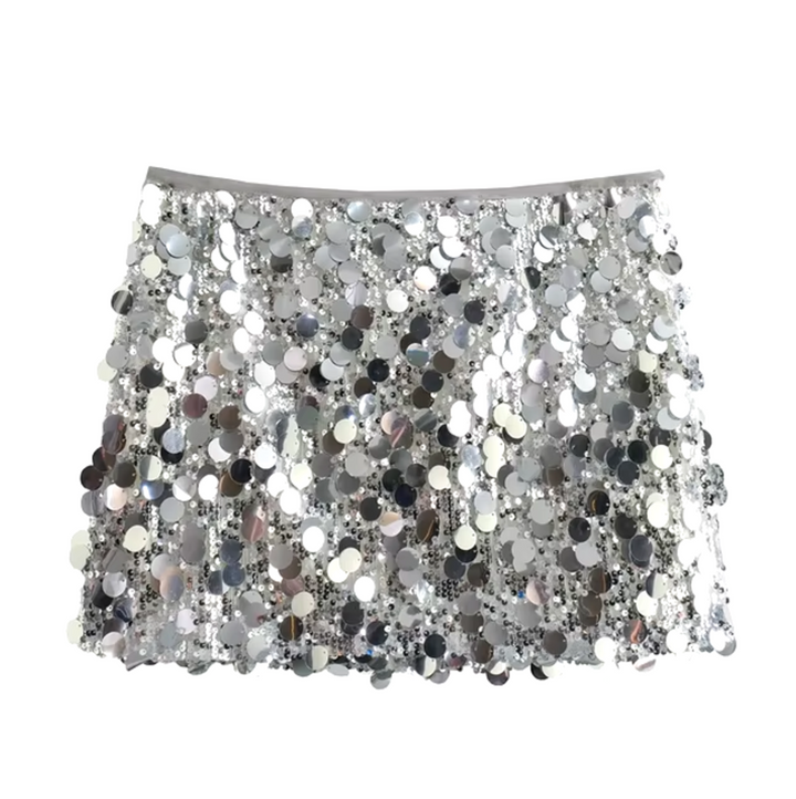 Trendy Dames Mini Rok met Pailletten en Glamour Look