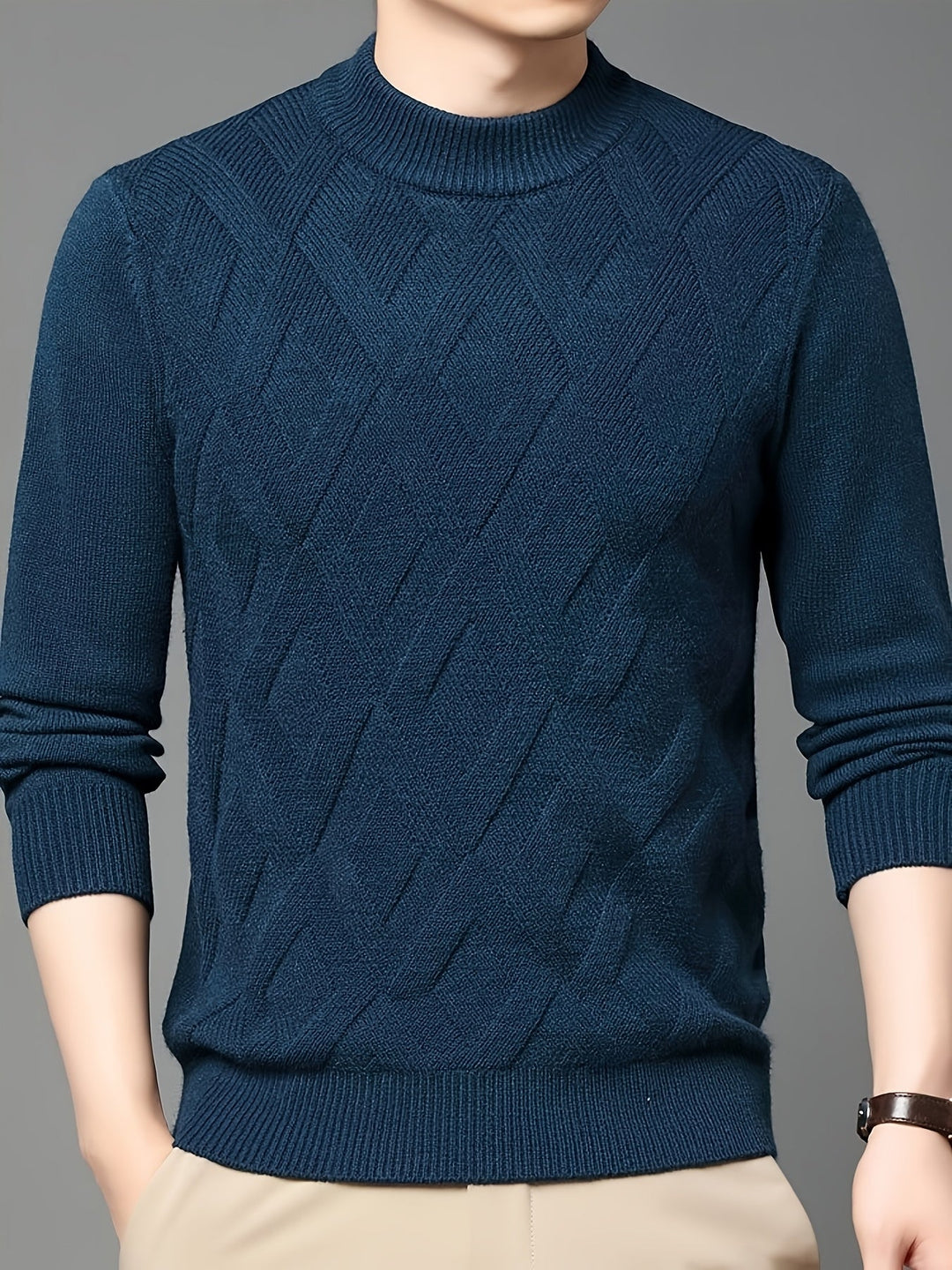 Ellis | Getextureerde Mock-Neck Trui