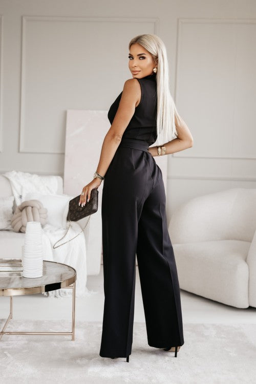 Feestelijke Jumpsuit Met Wijde Pijpen En V Hals Voor Dames