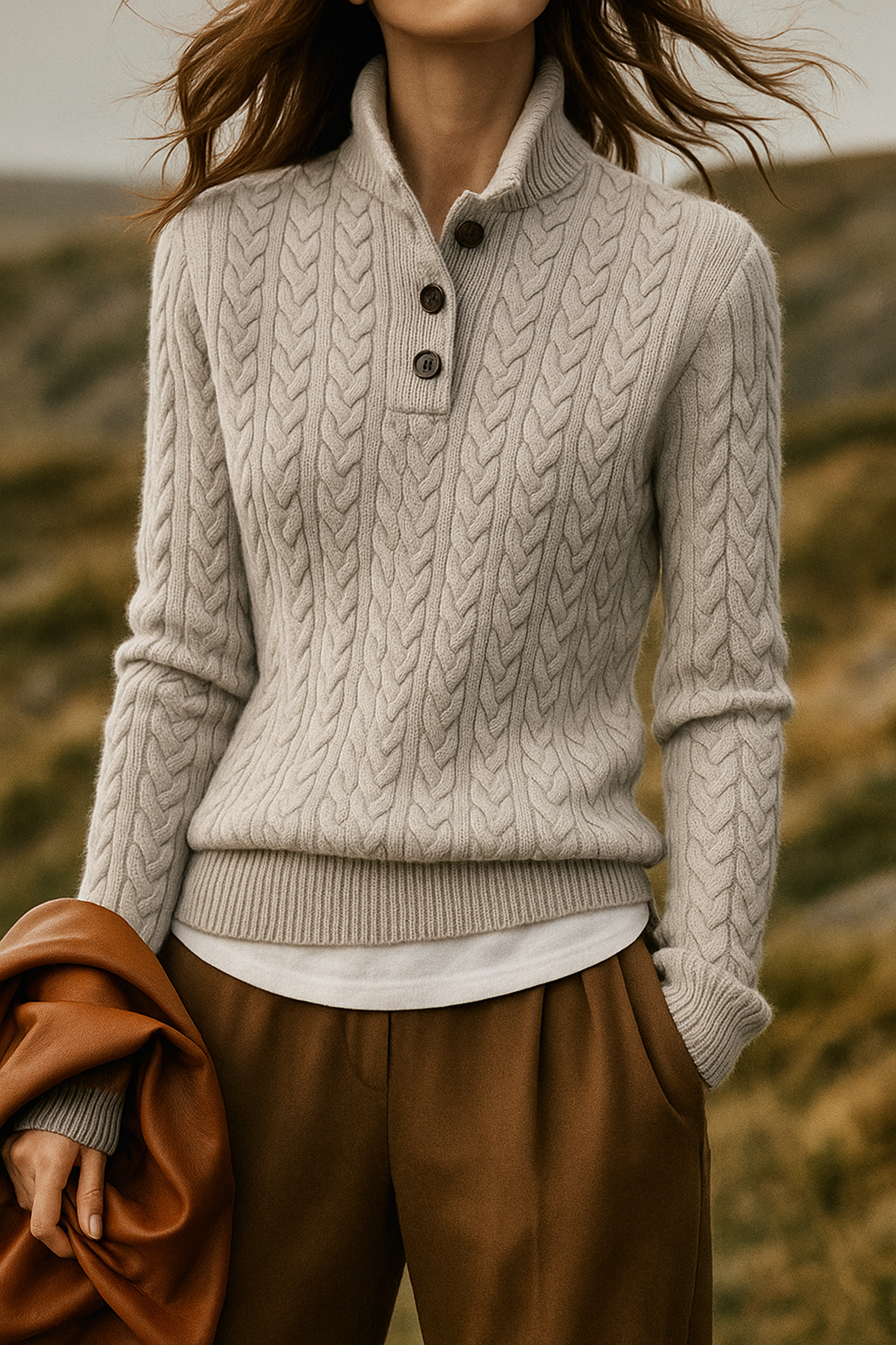 Arden Pullover met Knopsluiting