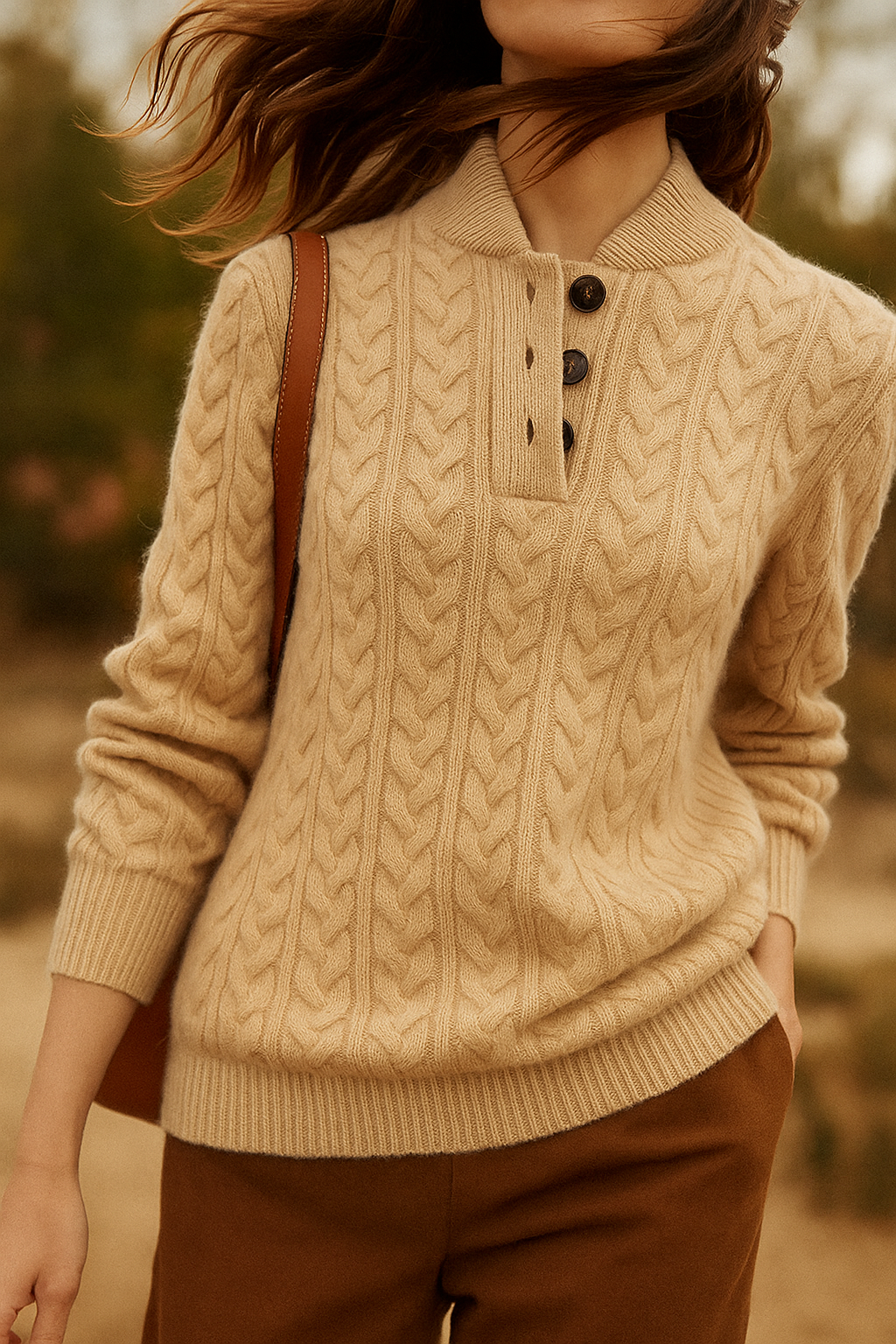 Arden Pullover met Knopsluiting