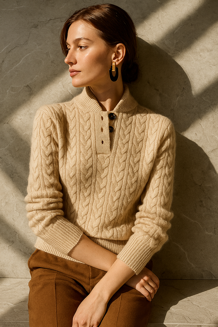 Arden Pullover met Knopsluiting