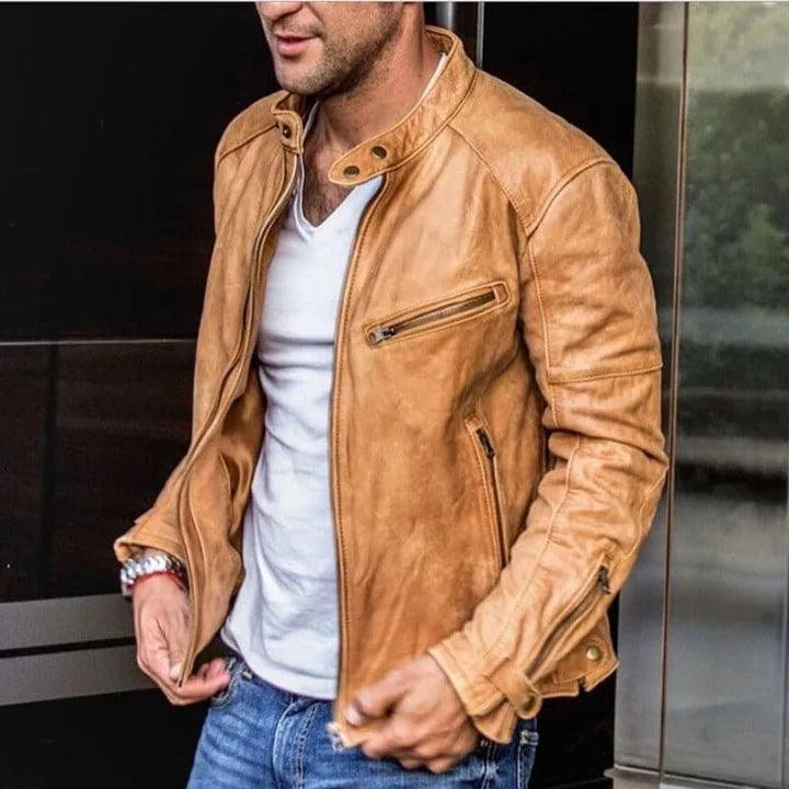 Leren Jack - Elegant - Weerbestendig Leer - Perfect voor Lente en Herfst