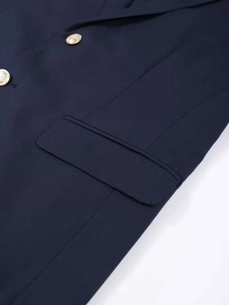 Colbert slim fit met gouden knopen