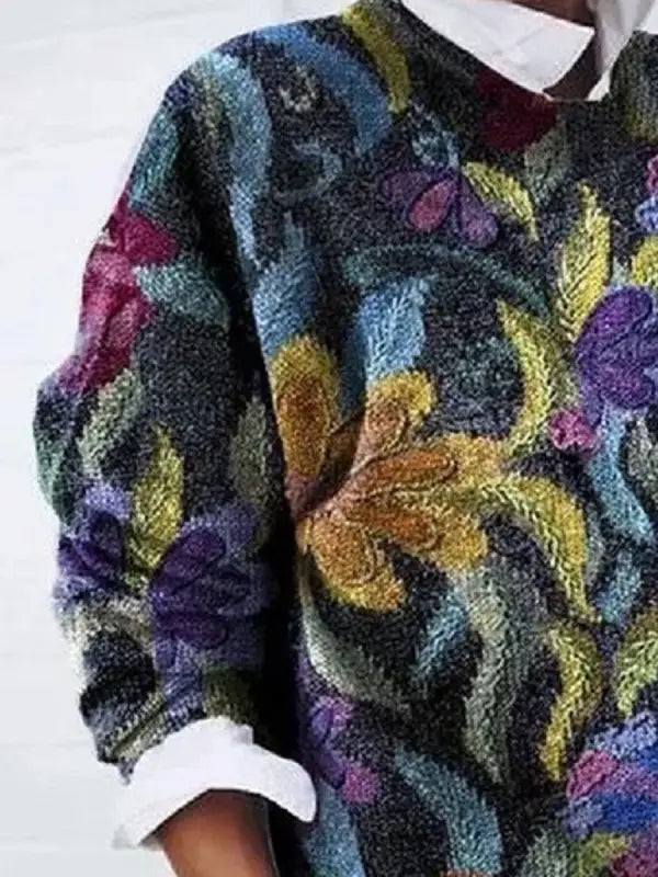 Dames Bloemenprint Pullover Trui