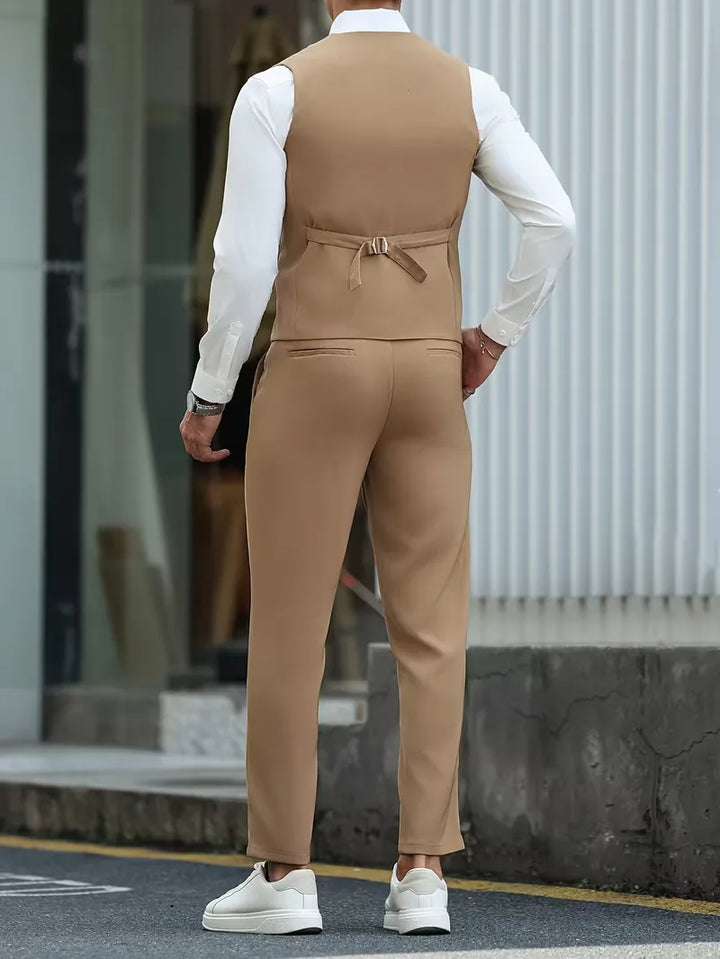 Gilet met double-breasted ontwerp en broek