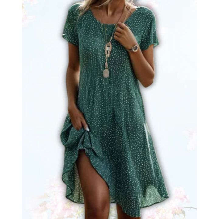 Luchtige Elegante Midi Zomerjurk Met Print Voor Dames