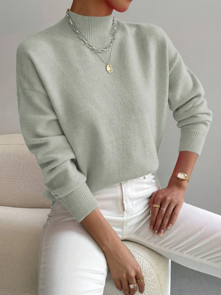 Dames Mock Neck Zachte Breiselsweater