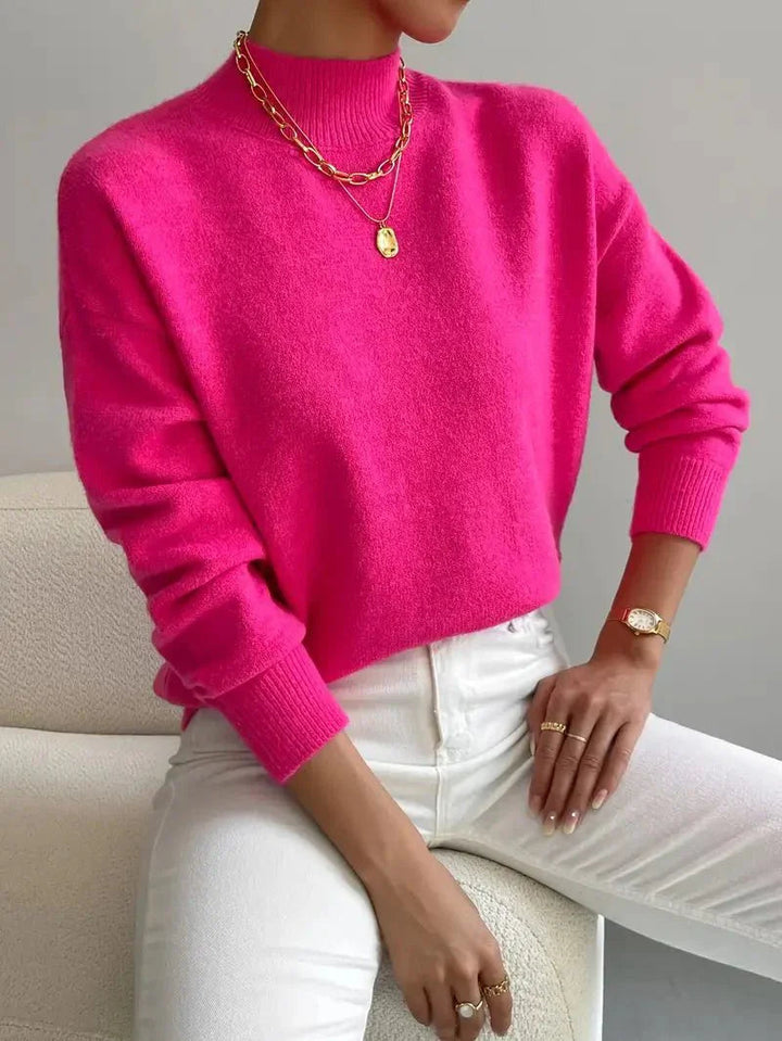 Dames Mock Neck Zachte Breiselsweater