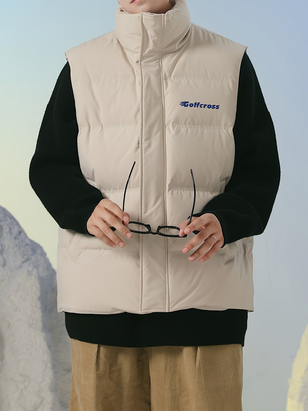 Golf Cross™ | Fleece-Lined Bodywarmer met Opstaande Kraag Heren | Loose fit | Warmte voor koude dagen - Perfect voor alledaags gebruik - Tijdloos design