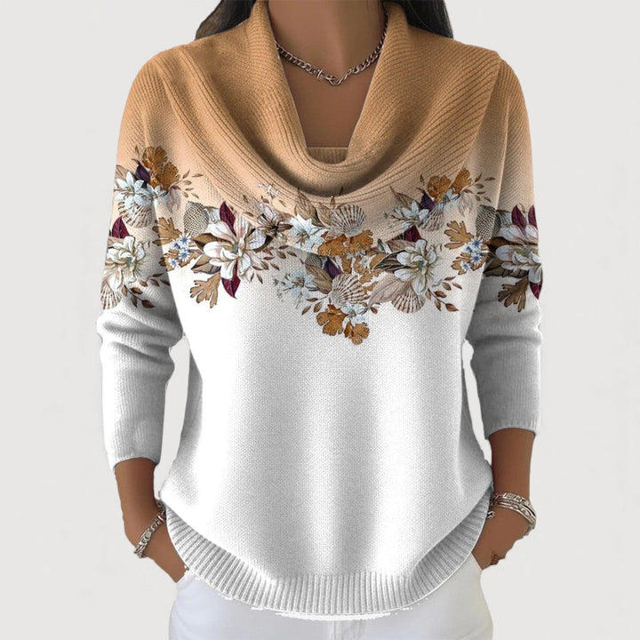 ALORA – Trui met bloemmotief en col