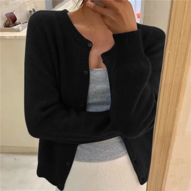 Delphina | Zachte Knopen-Voorkant Cardigan