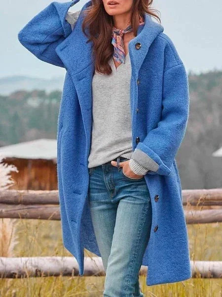 JANICE - GEZELLIGE HOODED TWEED JAS