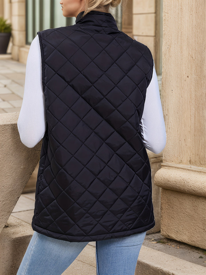 Eileen | Gelaagd Lang Vest met Ruitpatroon