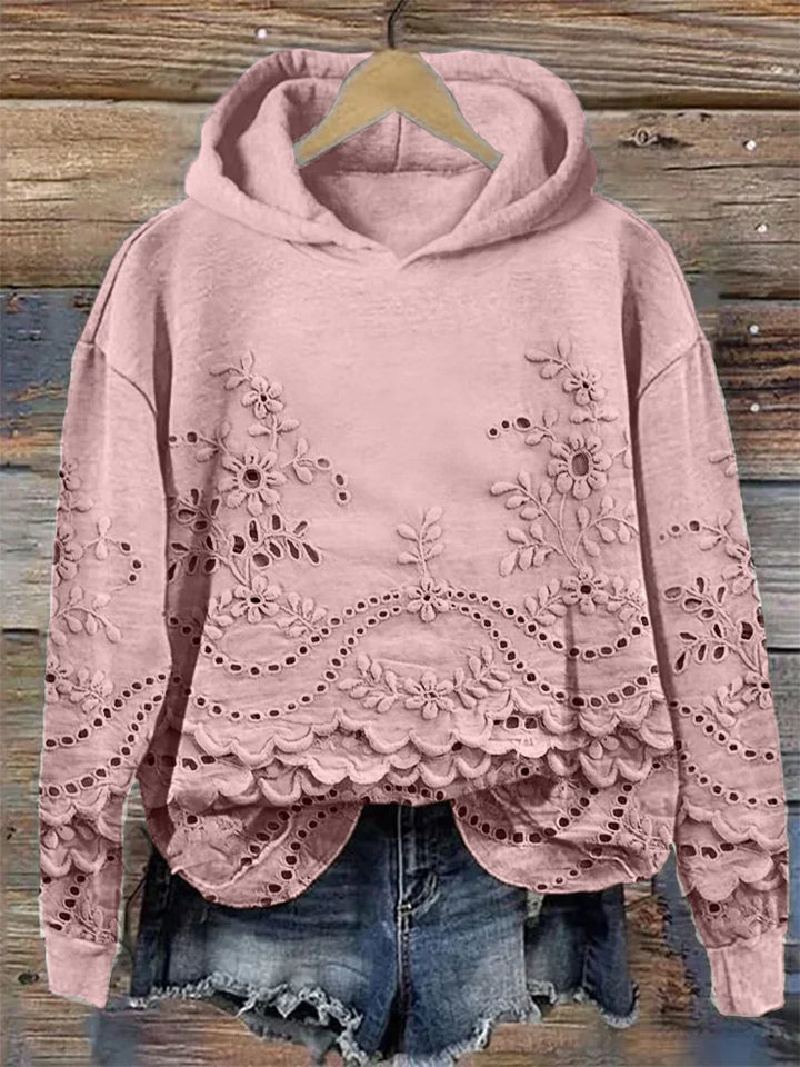 Regine - Gezellige Hoodie met Bloemenprint