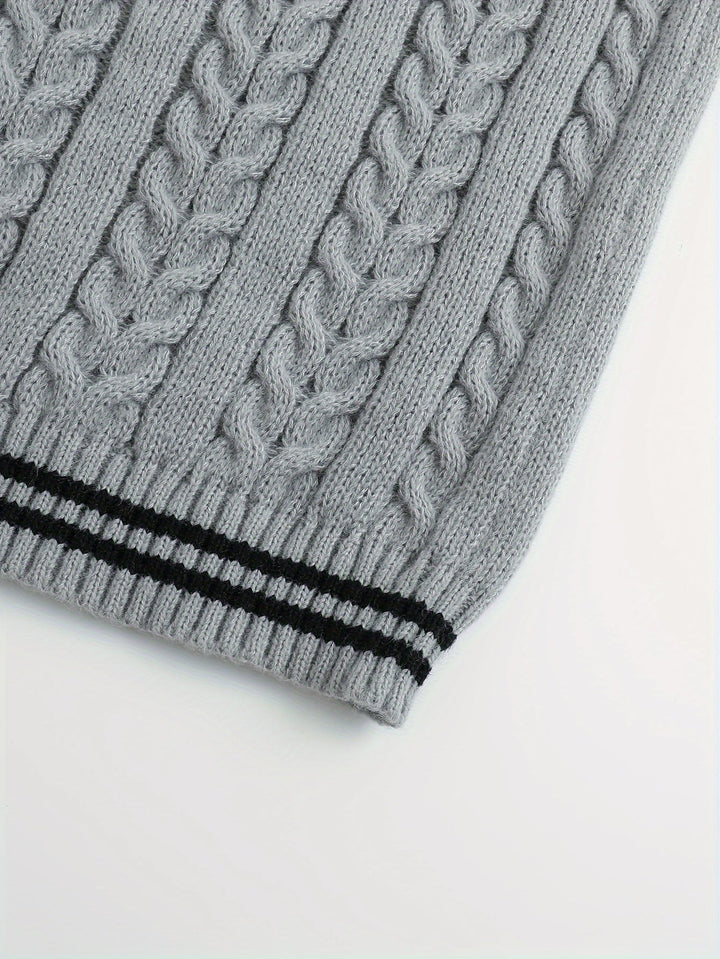 Gideon | Kabelgebreide V-hals Sweater Vest