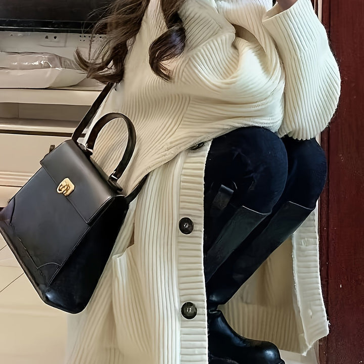Maisie | Ontspannen Knopen-Voorkant Cardigan