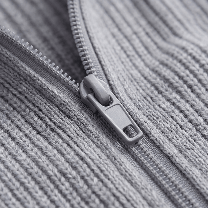 Covena – Zachte Gebreide Zip-Up Cardigan met Zakken
