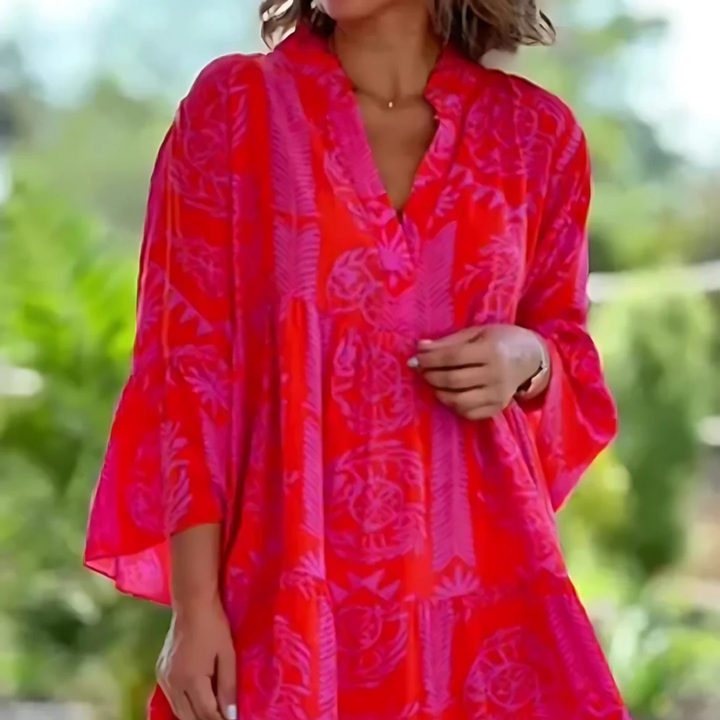 Boho Tuniekjurk Voor Dames Met Print En V Hals