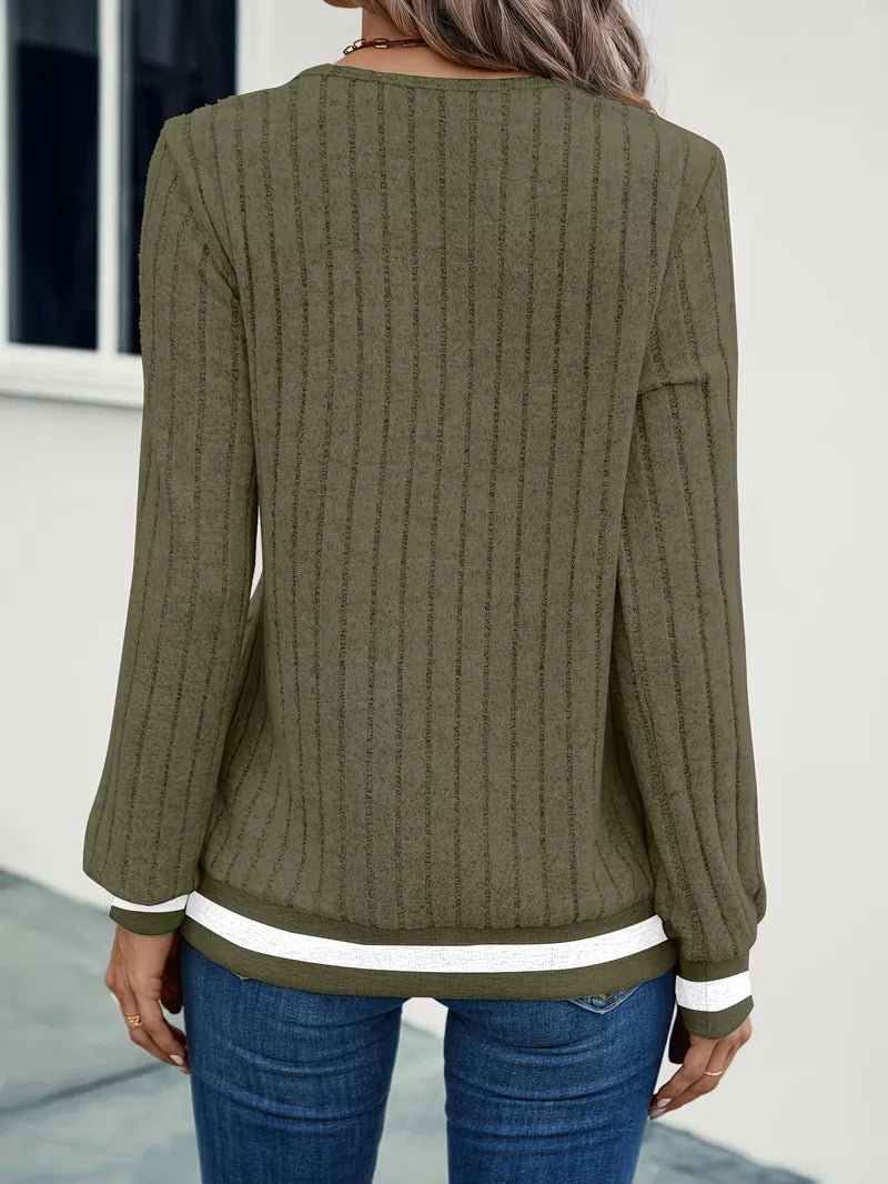 Casual longsleeve met V-hals