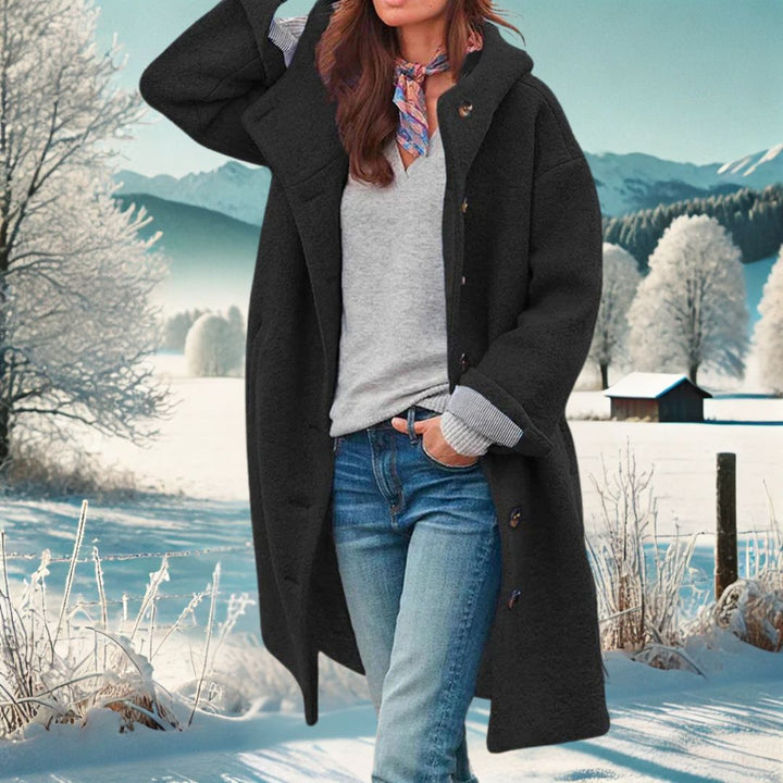 Dames Hooded Teddy Longline Jas