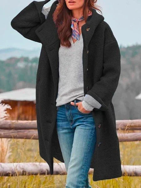 JANICE - GEZELLIGE HOODED TWEED JAS
