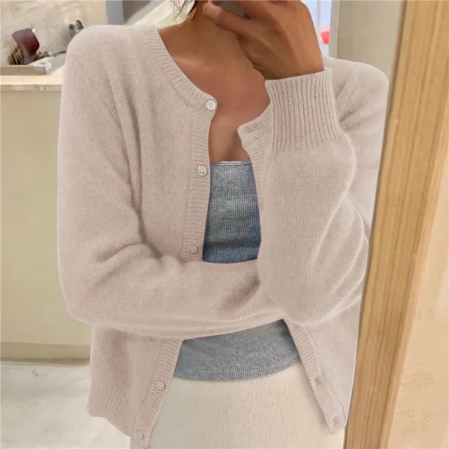 Delphina | Zachte Knopen-Voorkant Cardigan
