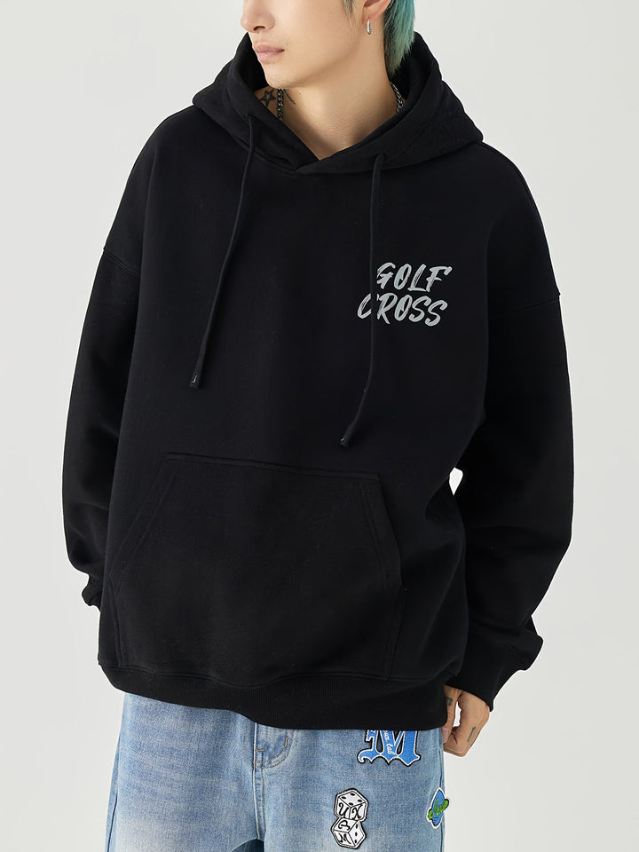 Golf Cross™ | Hoodie met Graphic Print Heren | Regular fit | Kangaroezak - Lichte katoenmix - Ideaal voor buitenactiviteiten