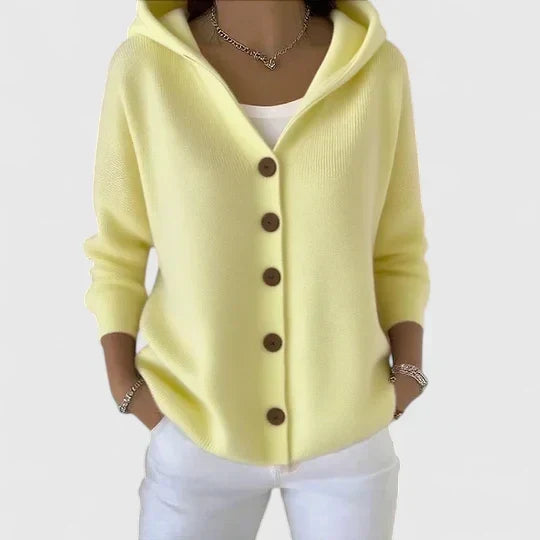 OLIVIA – KNOPEN-UP HOODIE CARDIGAN