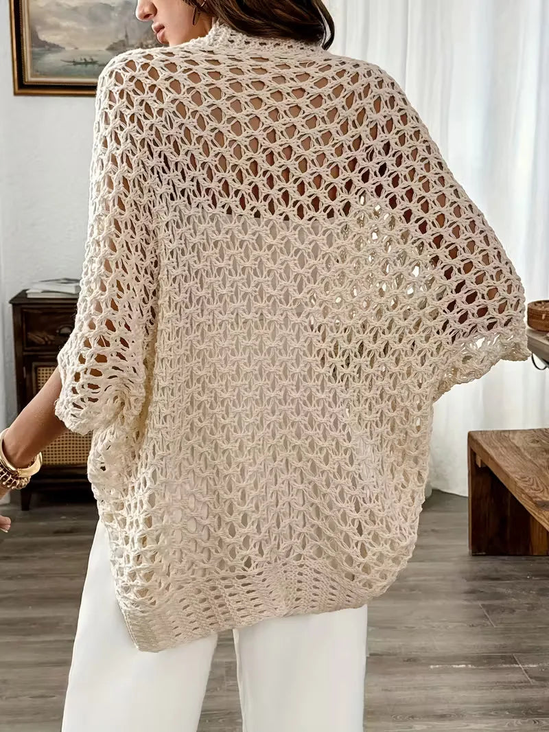 Oversized cardigan met hollow-out design