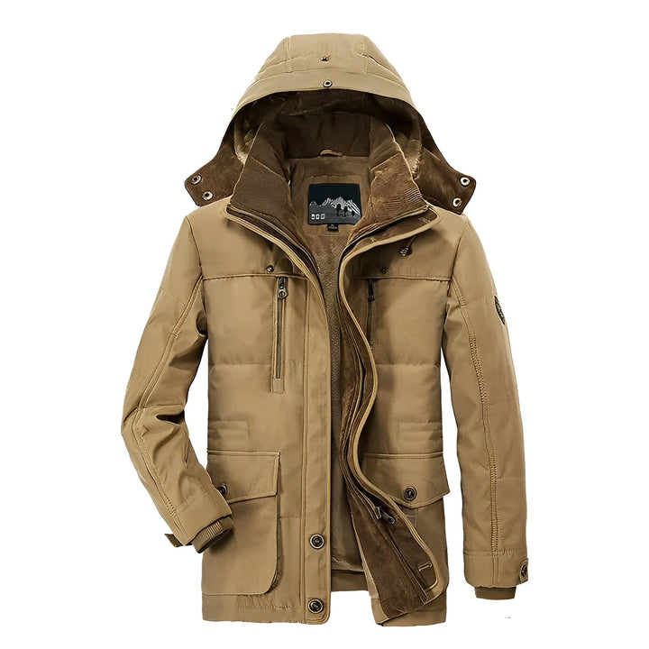 Heren Warme Winter Hooded Parka Jas met Zakken