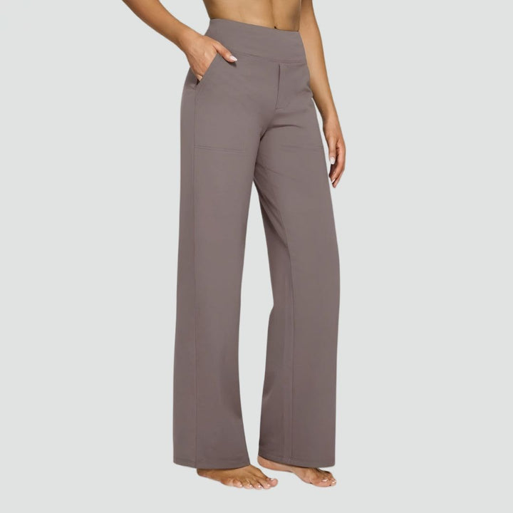 Hoge Taille Dames Broek Met Rechte Pijpen En Zakken