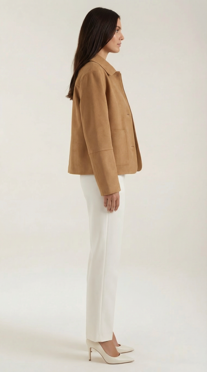 Korte Jacke Met Knopsluiting Voor Casual Dagen