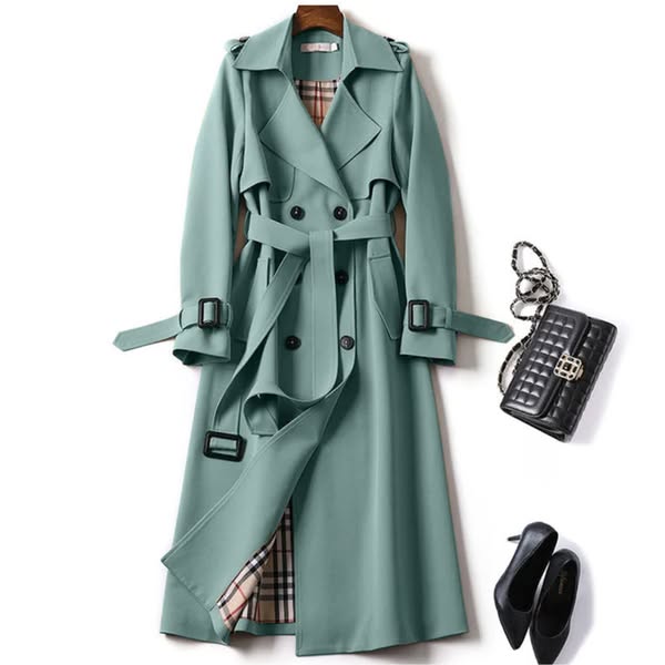 Dames Dubbelzijdige Ceintuur Trench Coat