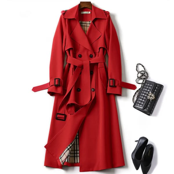 Dames Dubbelzijdige Ceintuur Trench Coat